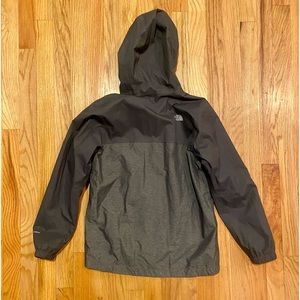 The North Face Gray Boys Med 10 12 Black Hood Dry Vent Rain Wind Jacket